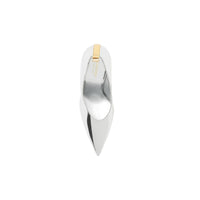 Escarpins en cuir métallisé bicolore - Argent & or