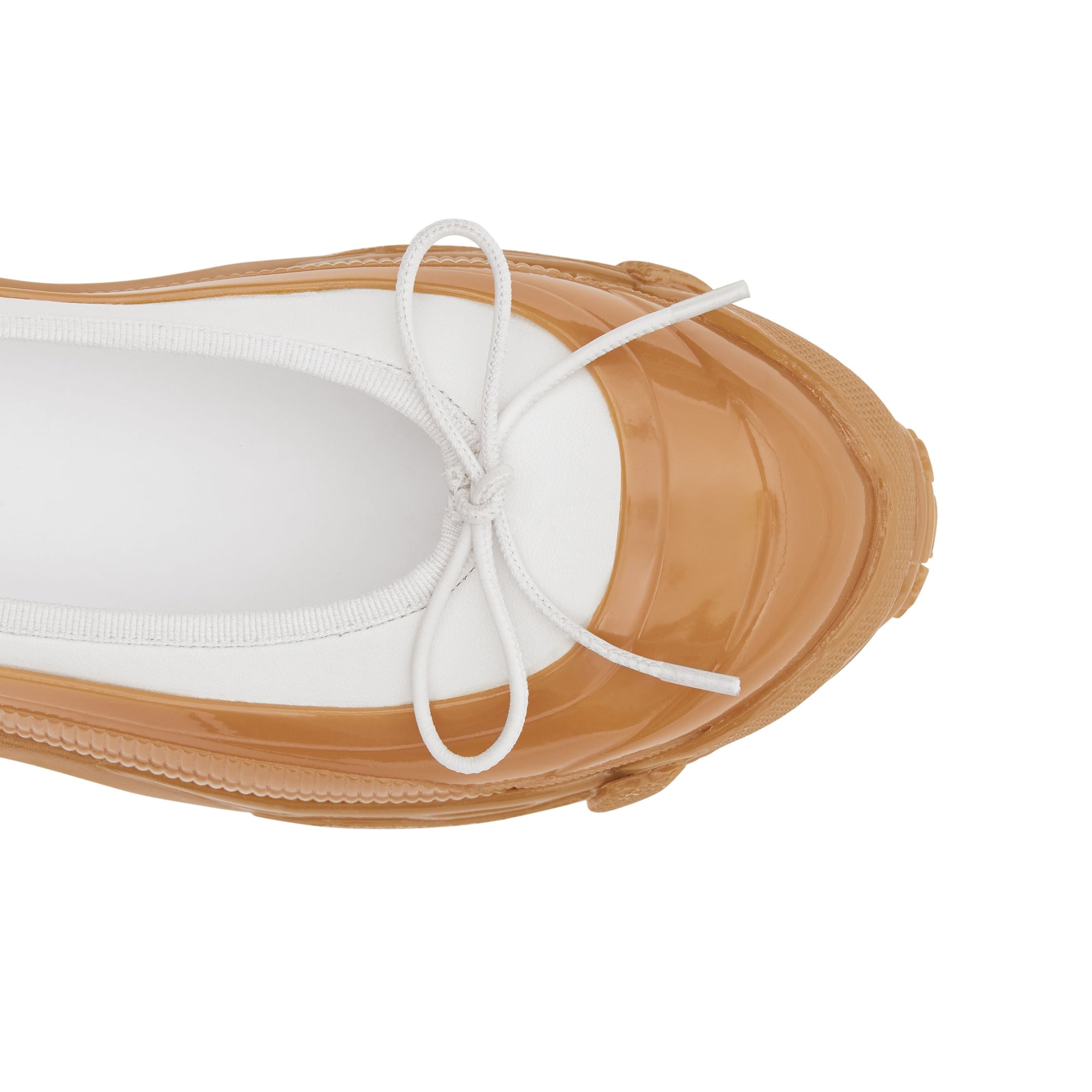 WHITE/AMBER Chaussures plates en cuir d'agneau avec surchaussure