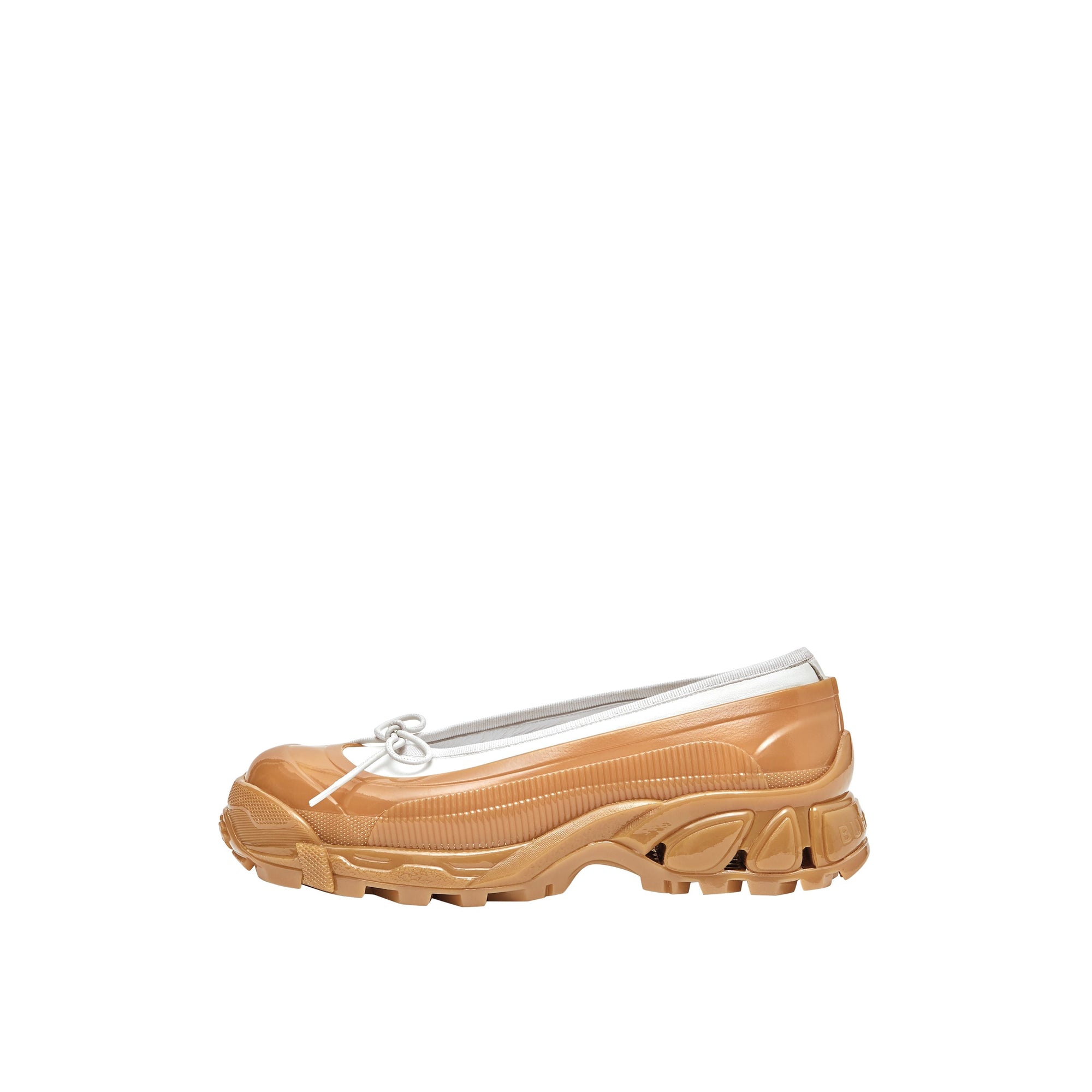 WHITE/AMBER Chaussures plates en cuir d'agneau avec surchaussure