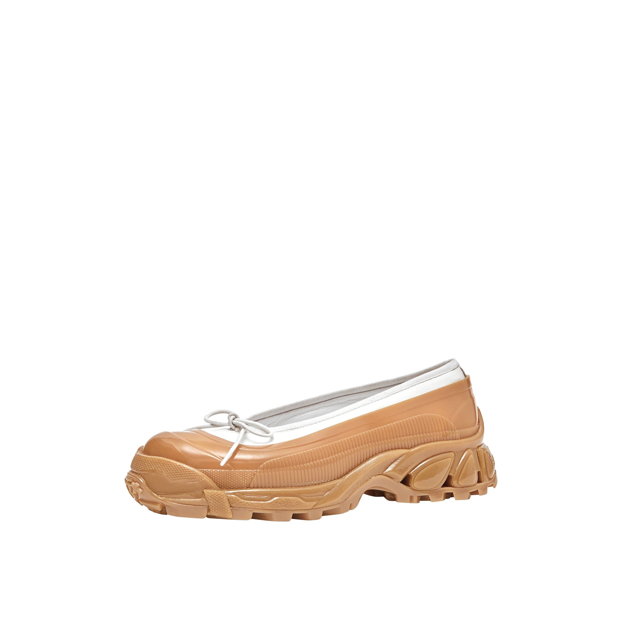 WHITE/AMBER Chaussures plates en cuir d'agneau avec surchaussure