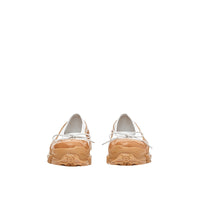 WHITE/AMBER Chaussures plates en cuir d'agneau avec surchaussure