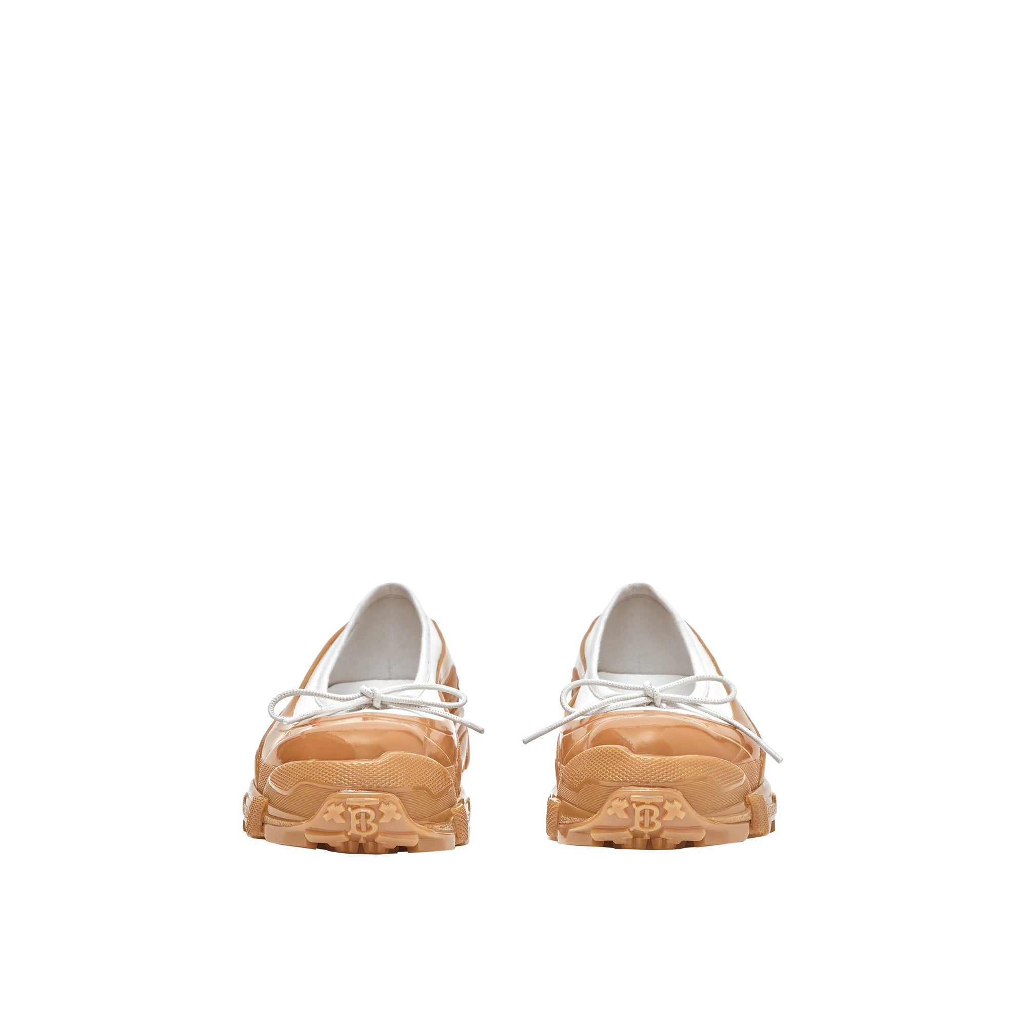 WHITE/AMBER Chaussures plates en cuir d'agneau avec surchaussure