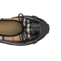 Chaussures plates en coton vintage check avec surchaussure - Beige d'archive
