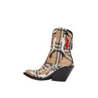Bottines en toile écologique Vintage check avec appliqué surpiqué - Beige d'Archive