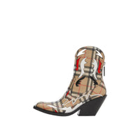 Bottines en toile écologique Vintage check avec appliqué surpiqué - Beige d'Archive