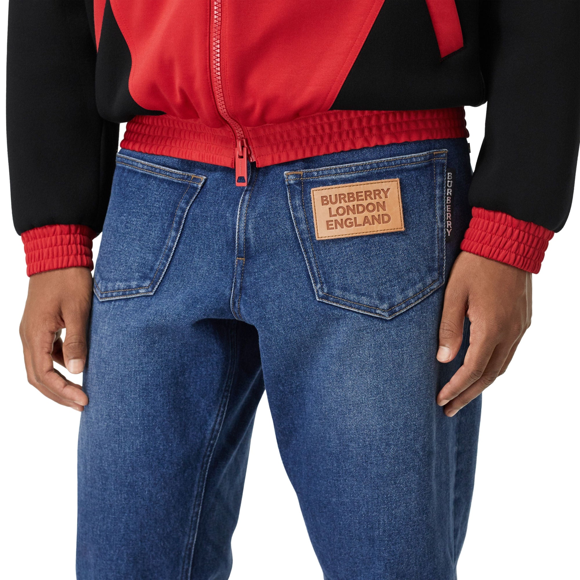 Jean casual en denim délavé déstructuré - Bleu indigo