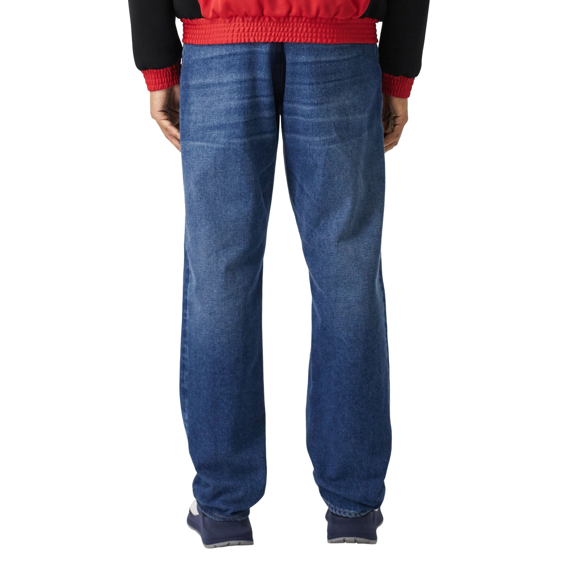 Jean casual en denim délavé déstructuré - Bleu indigo