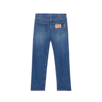 Jean casual en denim délavé déstructuré - Bleu indigo