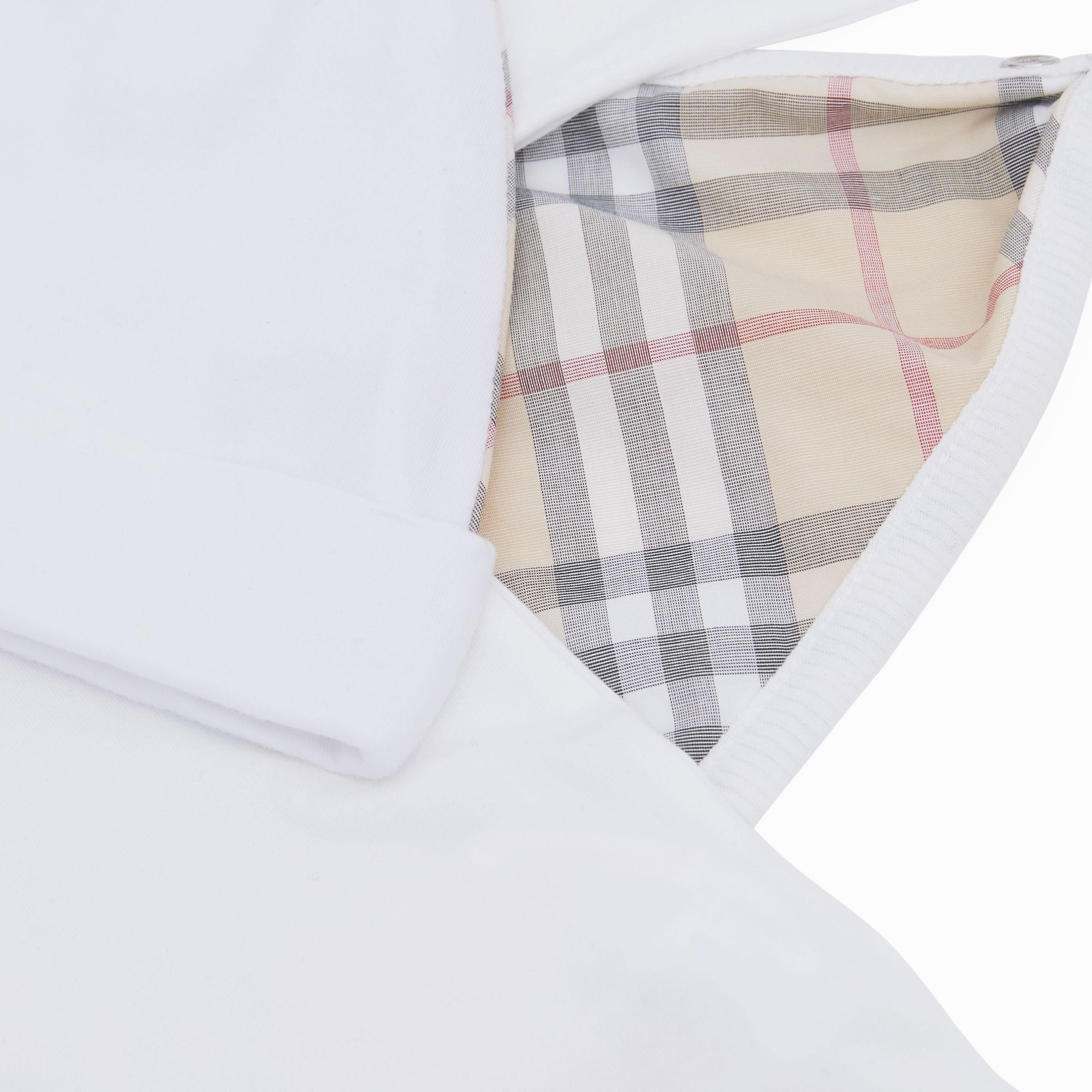 Coffret cadeau trois pièces pour bébé en coton stretch avec check - Blanc