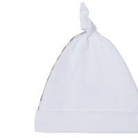 Coffret cadeau trois pièces pour bébé en coton stretch avec check - Blanc