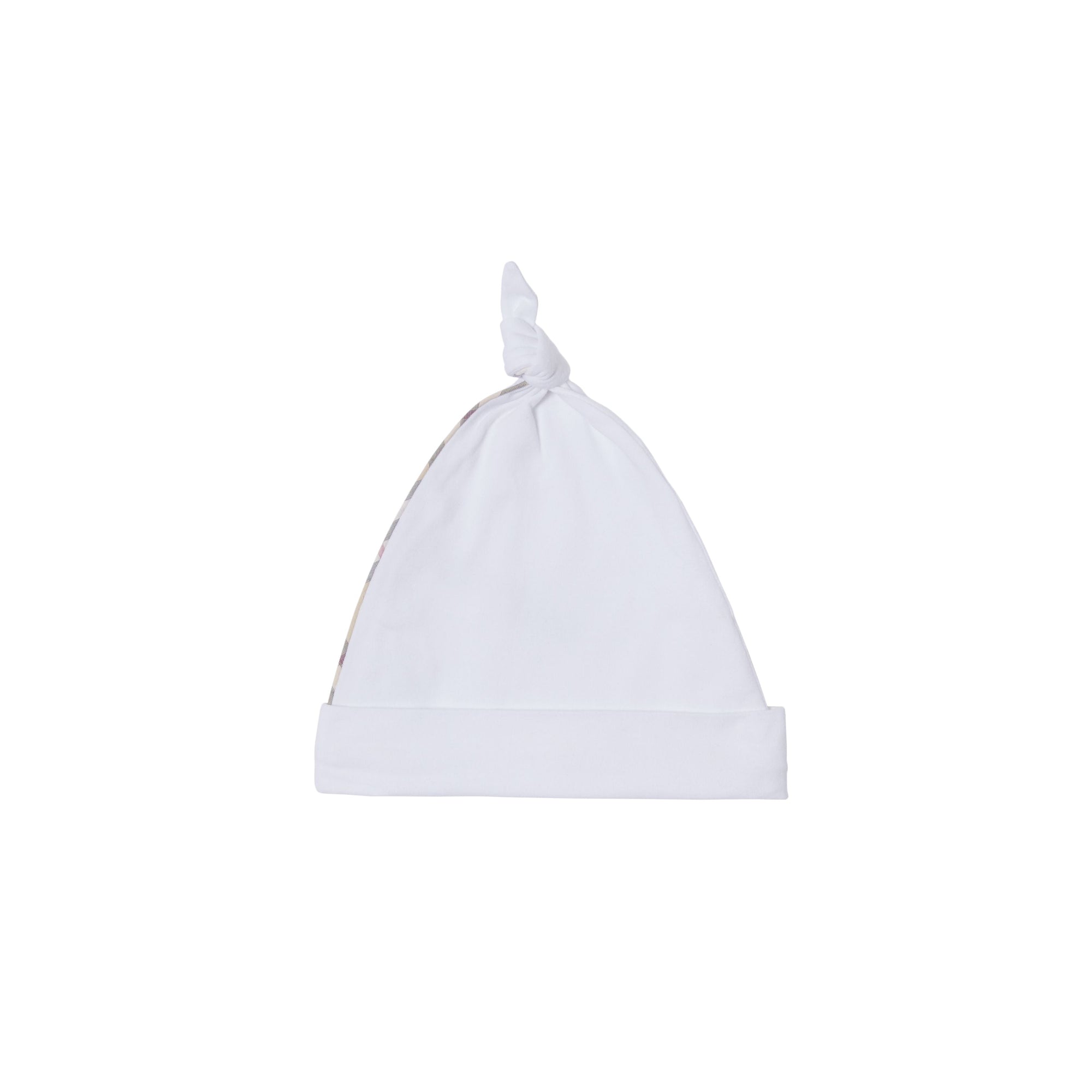 Coffret cadeau trois pièces pour bébé en coton stretch avec check - Blanc