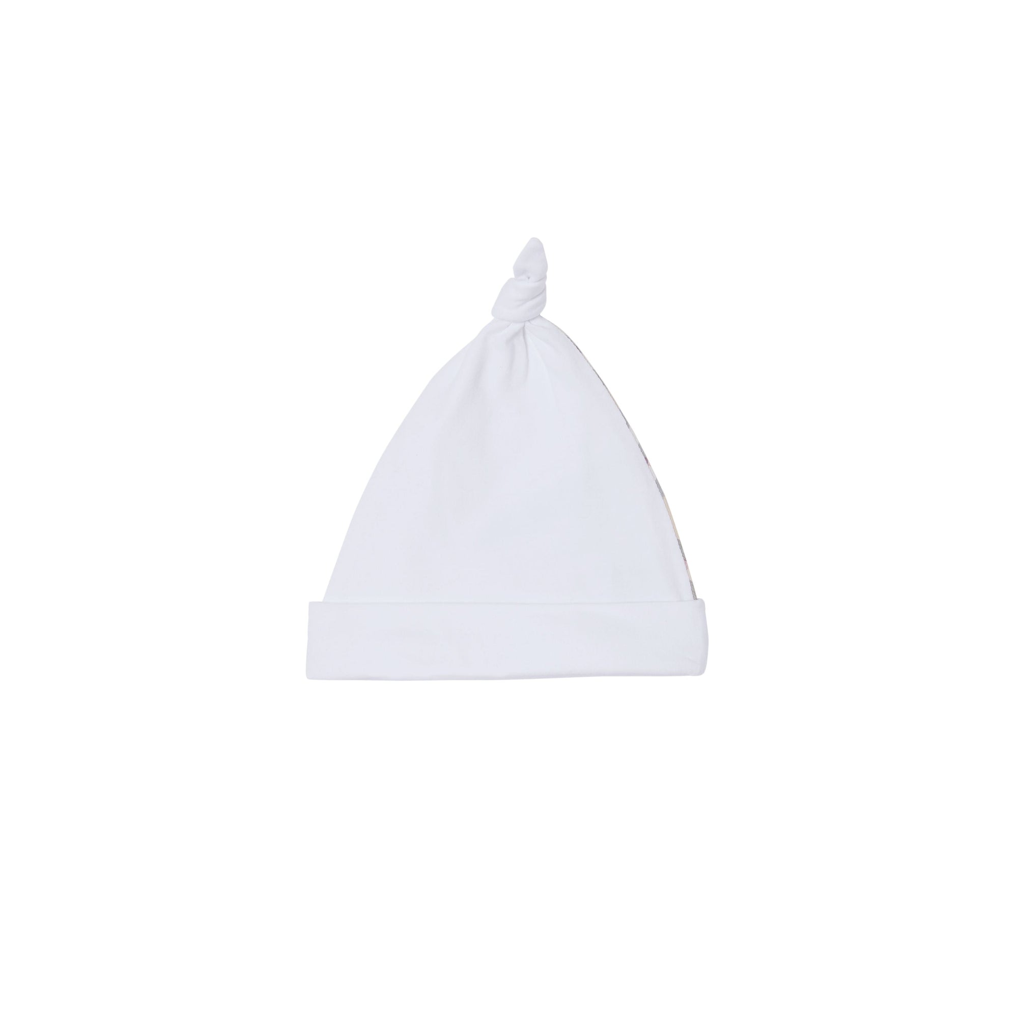 Coffret cadeau trois pièces pour bébé en coton stretch avec check - Blanc