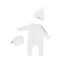 WHITE Coffret cadeau deux pièces pour bébé en coton stretch avec logo