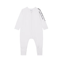 Coffret cadeau deux pièces pour bébé en coton stretch avec logo - Blanc