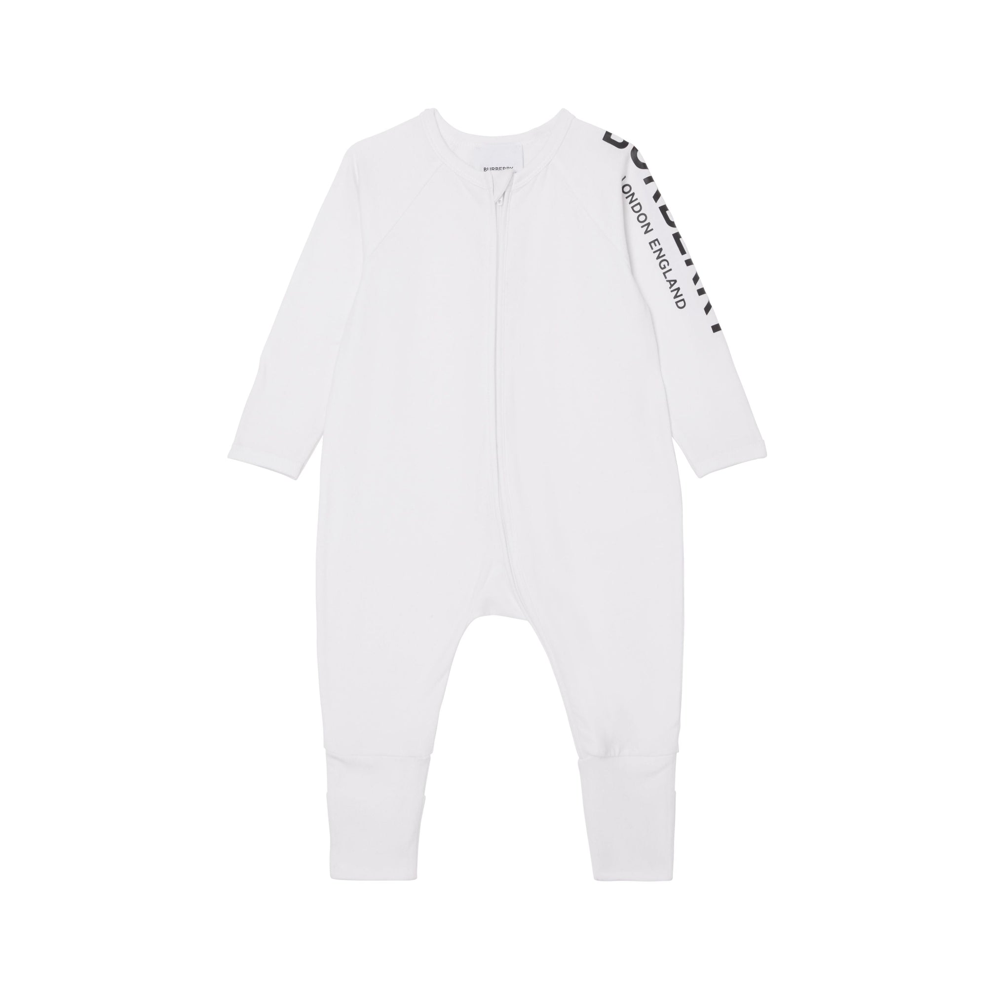 Coffret cadeau deux pièces pour bébé en coton stretch avec logo - Blanc