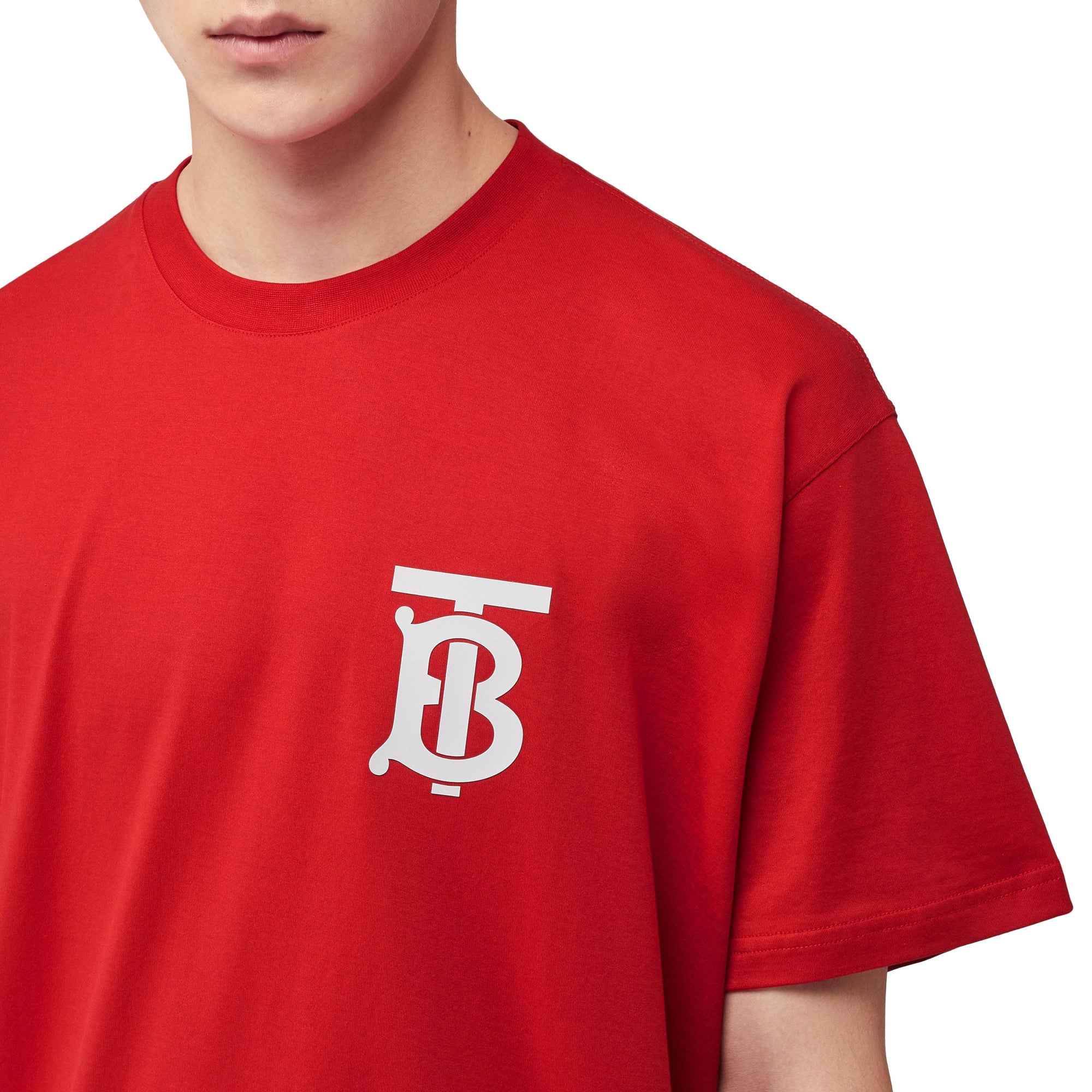 BRIGHT RED T-shirt oversize en coton Monogram