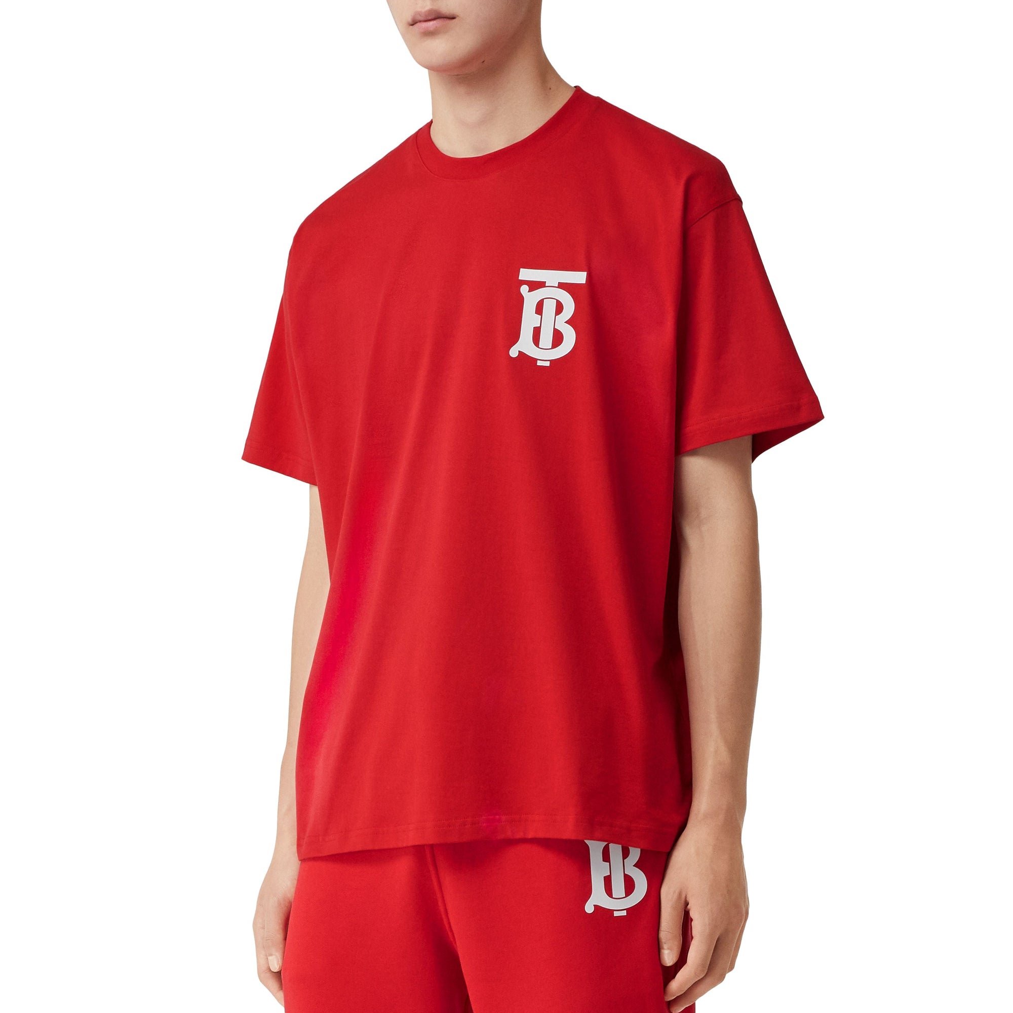 BRIGHT RED T-shirt oversize en coton Monogram