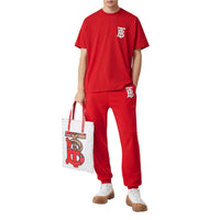 BRIGHT RED T-shirt oversize en coton Monogram