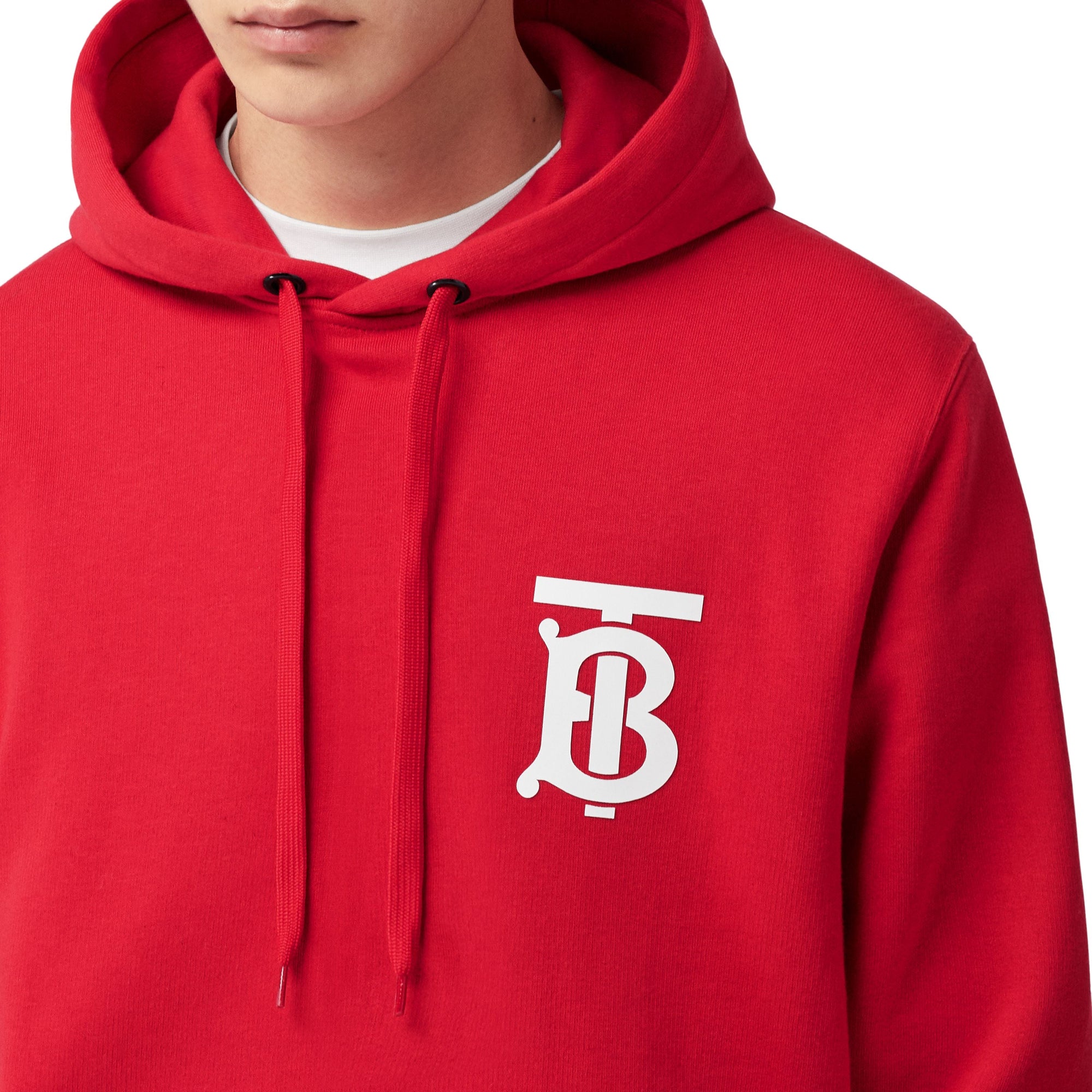 BRIGHT RED Hoodie en coton Monogram