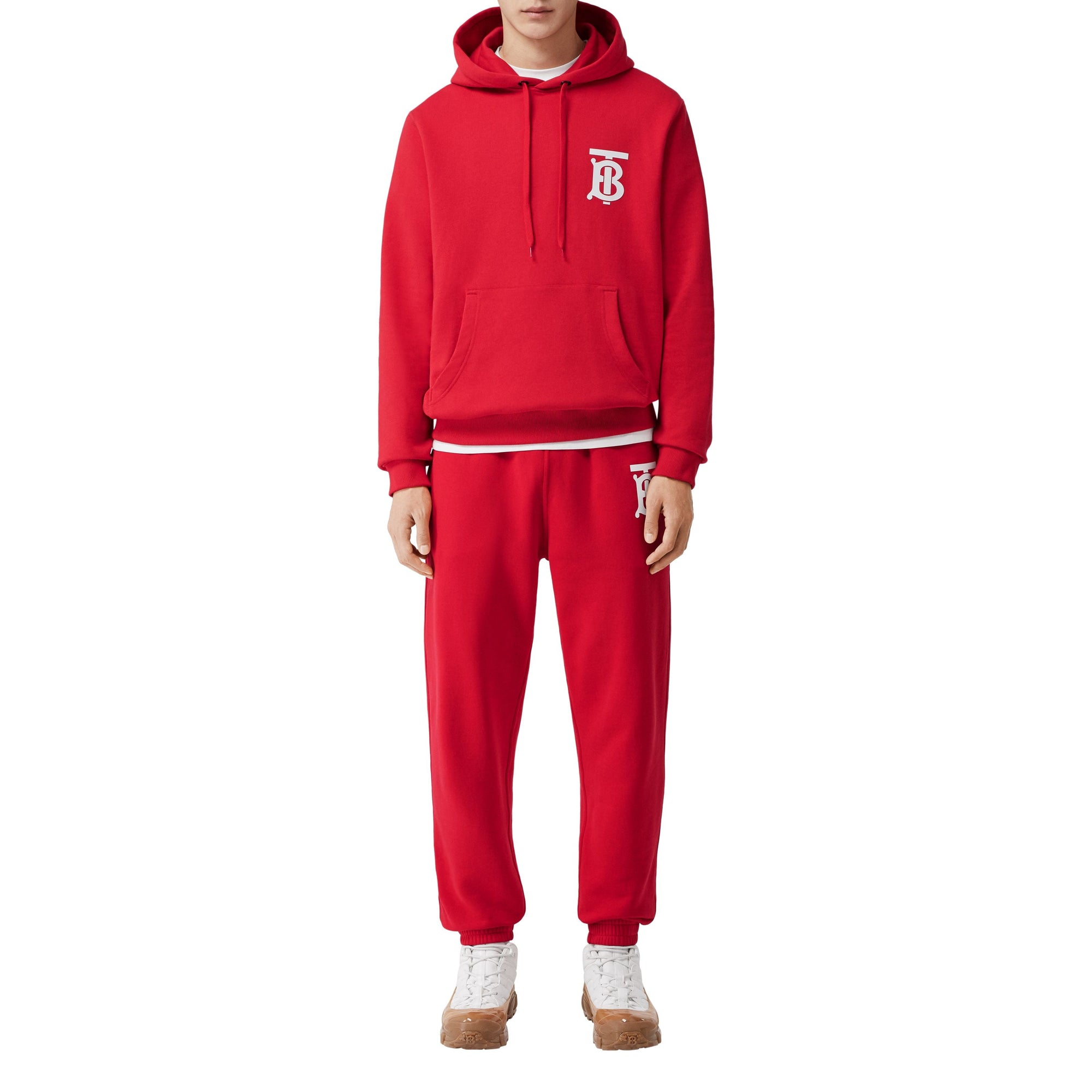 BRIGHT RED Hoodie en coton Monogram