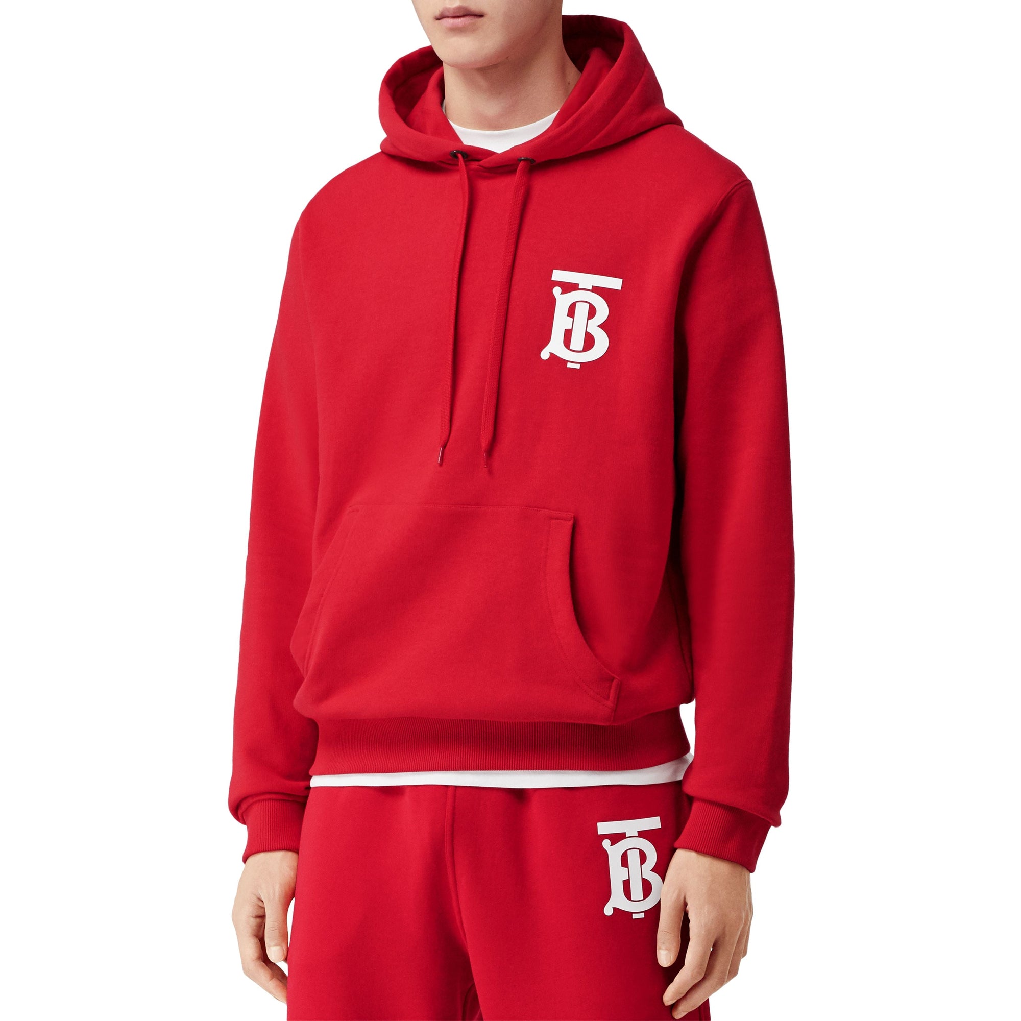 BRIGHT RED Hoodie en coton Monogram