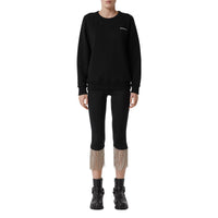 Sweat-shirt oversize en coton monogram avec cristaux - Noir