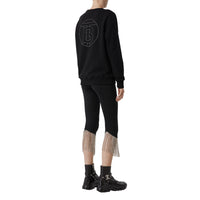 BLACK Sweat-shirt oversize en coton Monogram avec cristaux