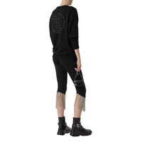 BLACK Sweat-shirt oversize en coton Monogram avec cristaux