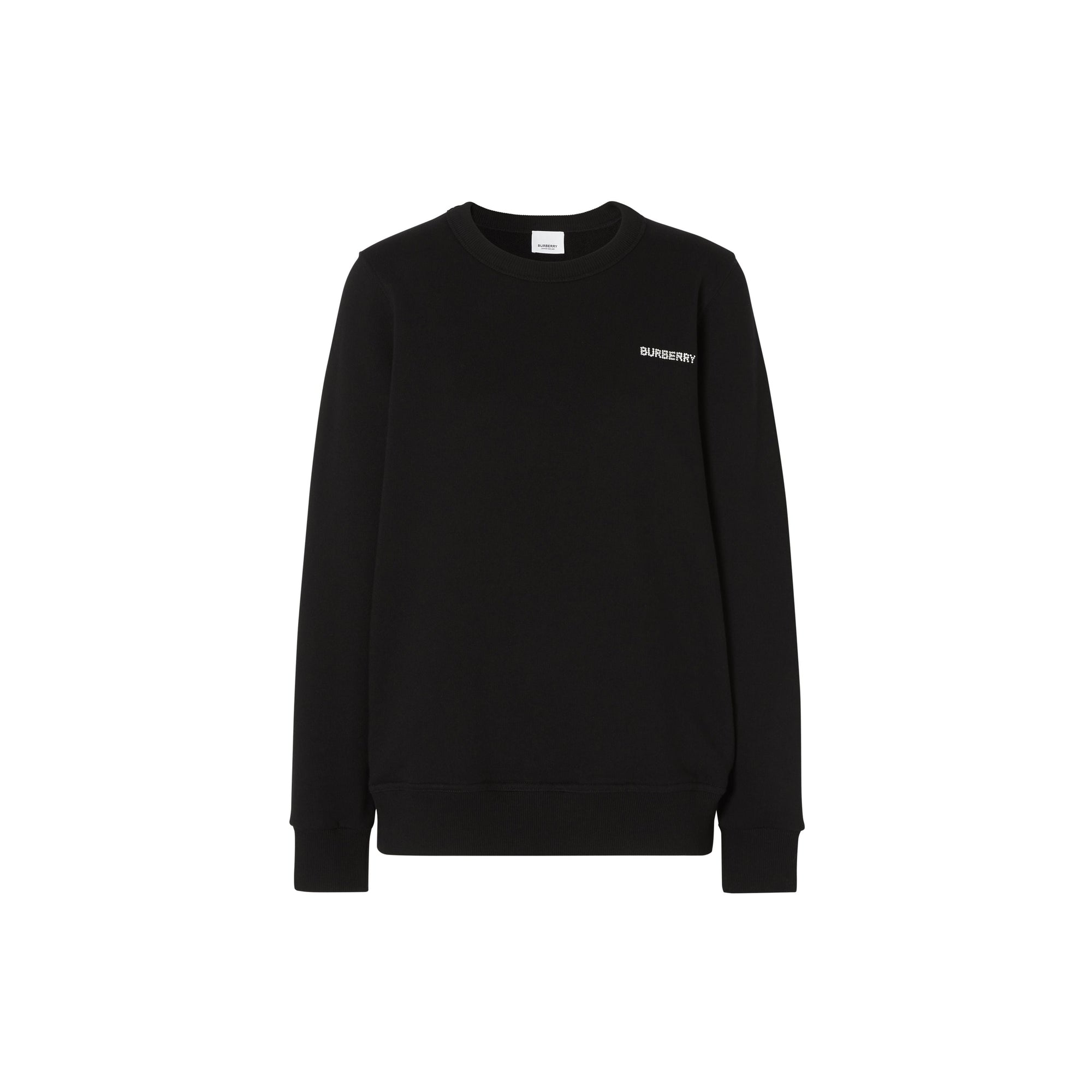 Sweat-shirt oversize en coton monogram avec cristaux - Noir