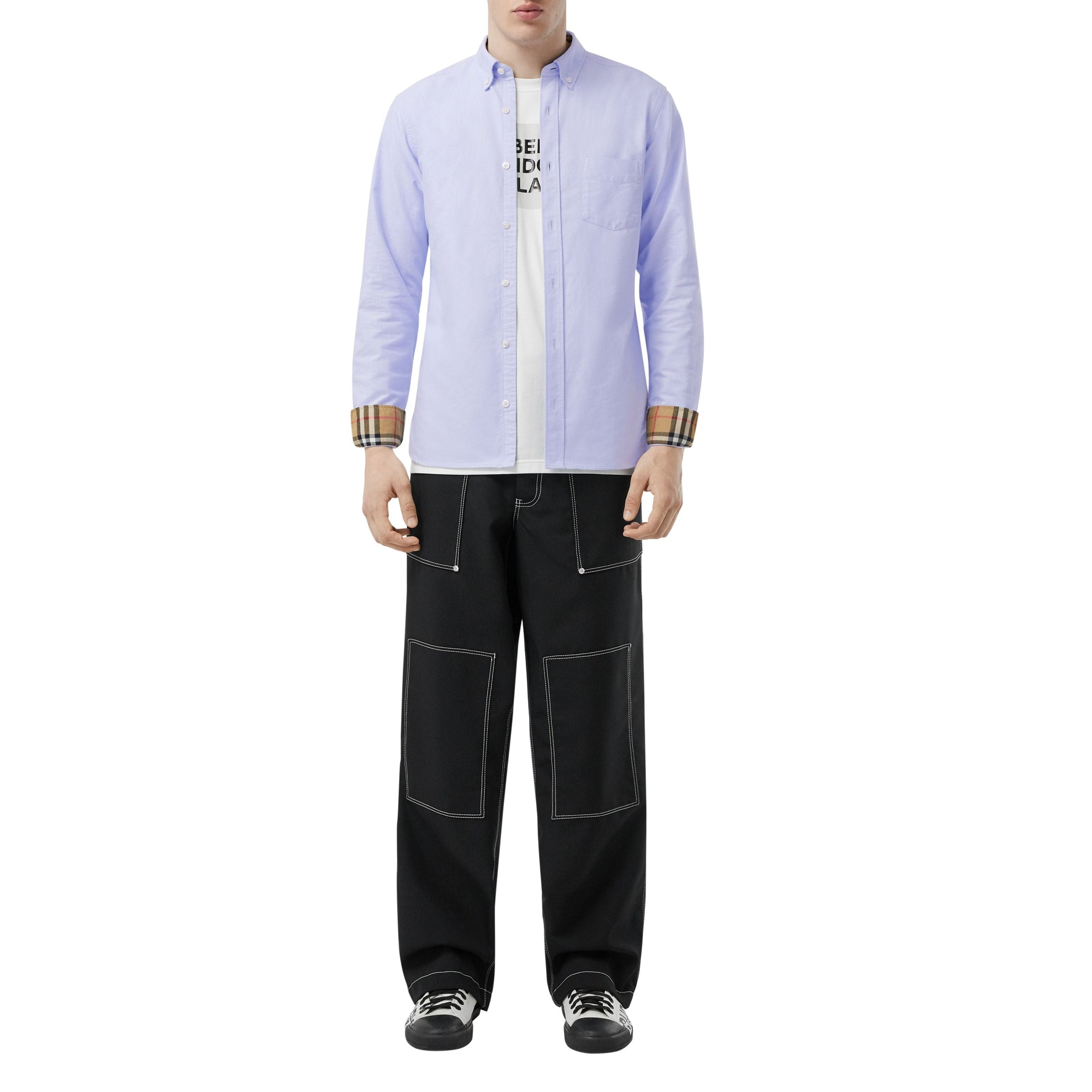 CORNFLOWER BLUE Chemise Oxford en coton à col boutonné