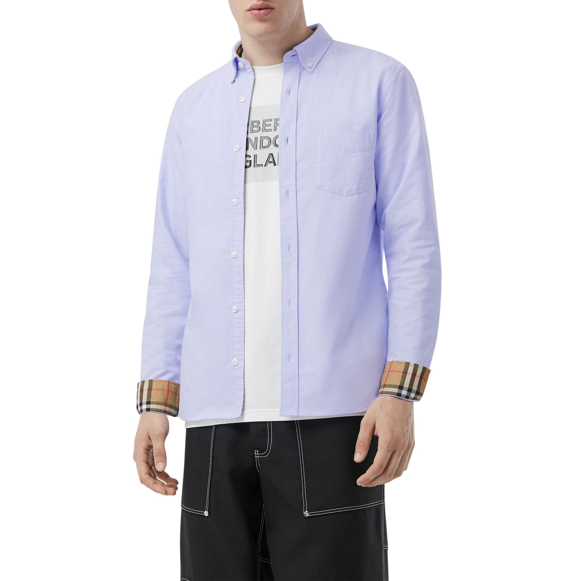 CORNFLOWER BLUE Chemise Oxford en coton à col boutonné