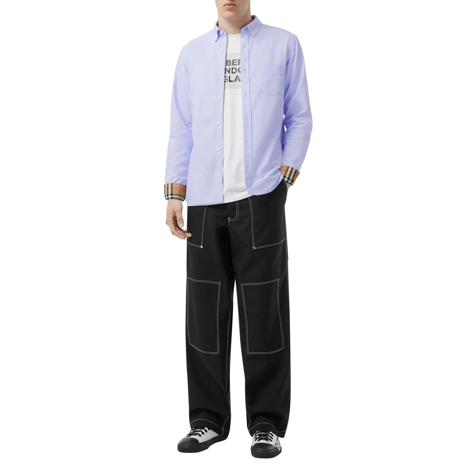 CORNFLOWER BLUE Chemise Oxford en coton à col boutonné