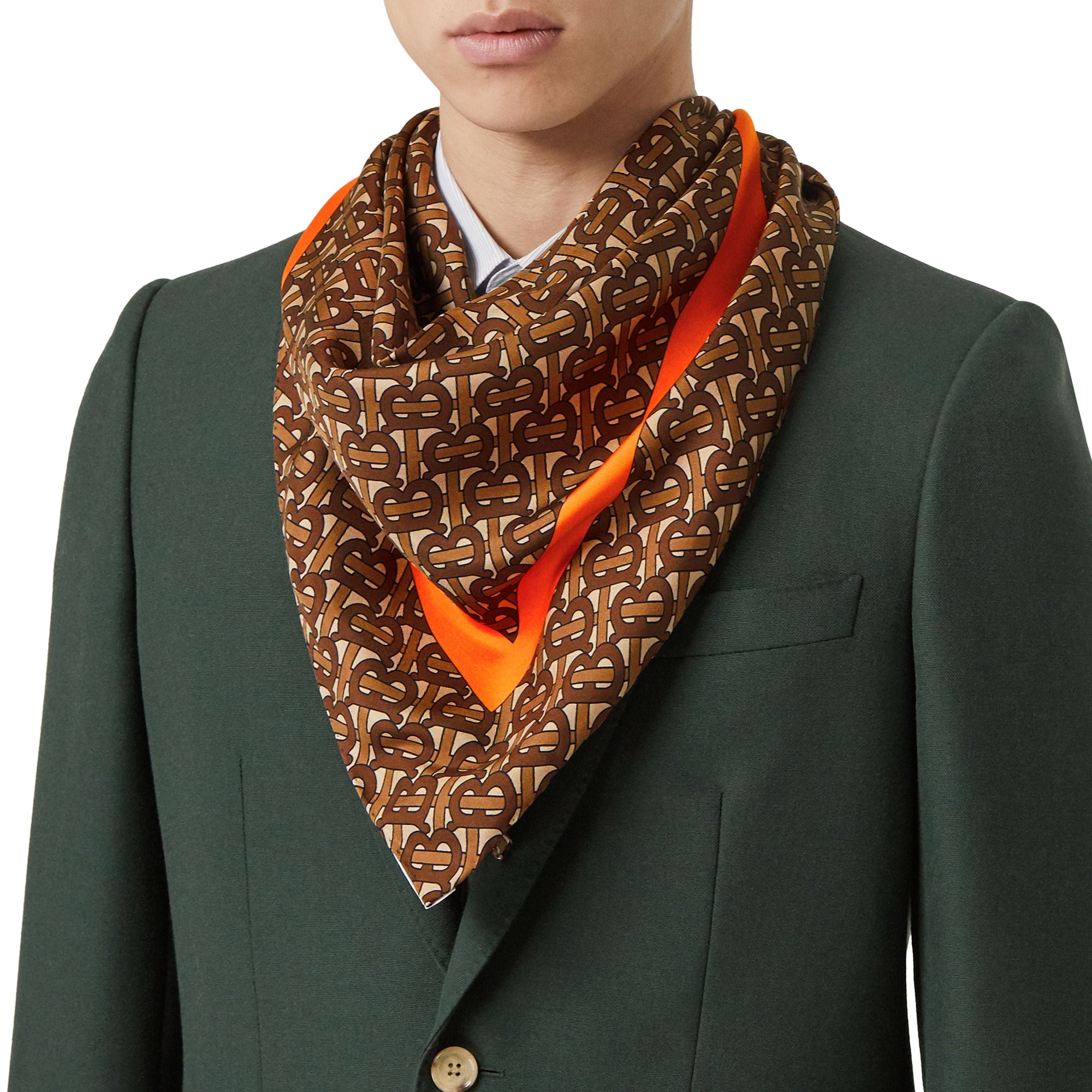 BRIGHT ORANGE Carré de soie Monogram