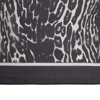 Foulard en soie à imprimé léopard et ange - Noir