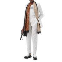 Foulard en soie à imprimé daim - Marron