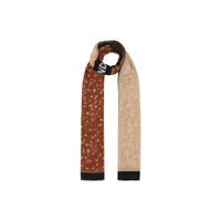 Foulard en soie à imprimé daim - Marron