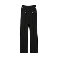 BLACK Pantalon ajusté en laine et mohair avec poches