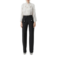 Pantalon ajusté en laine et mohair avec poches - Noir