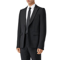 Veste de costume en laine et mohair avec ornements - Noir