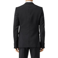 BLACK Veste de costume en laine et mohair avec ornements