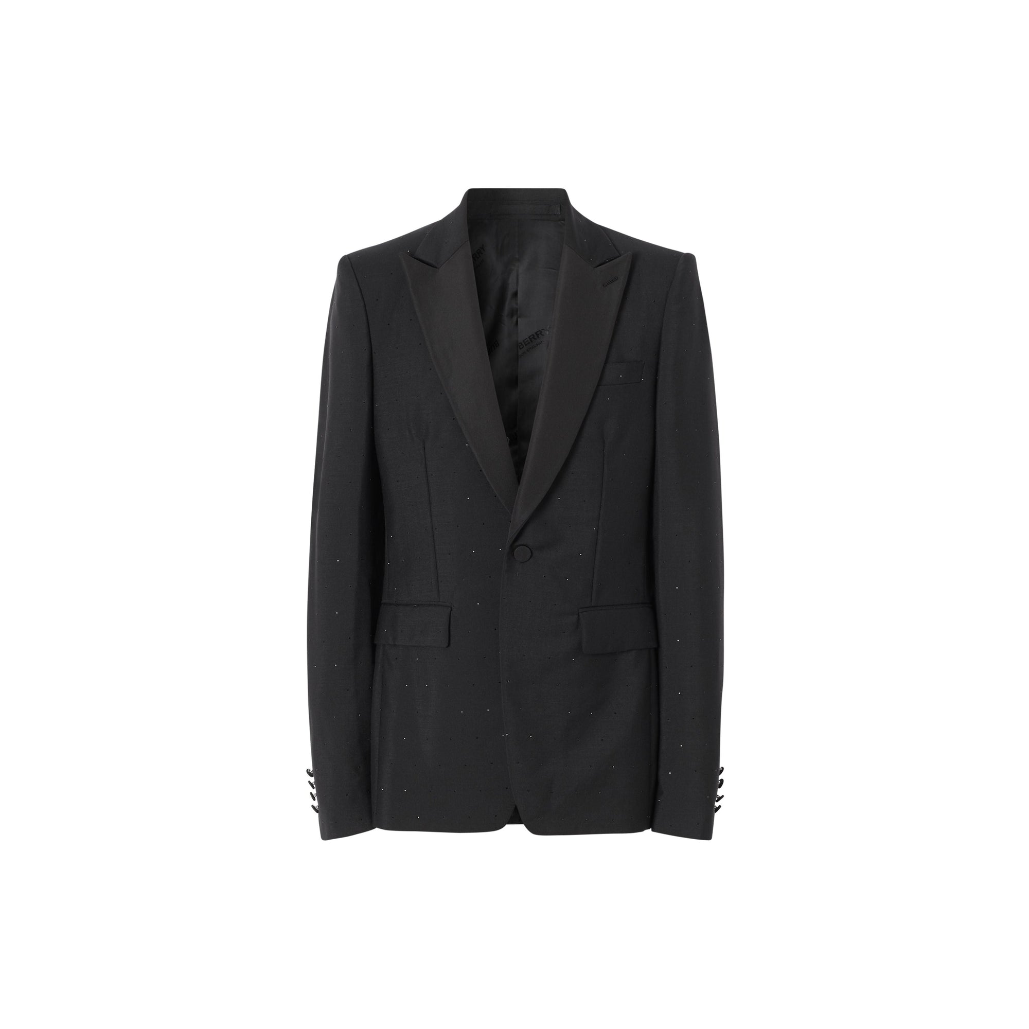 Veste de costume en laine et mohair avec ornements - Noir