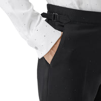 BLACK Pantalon de costume classique en mohair et laine avec ornements