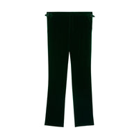 DARK PINE GREEN Pantalon de costume classique en velours et soie