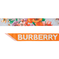 Foulard ultrafin en soie avec imprimé floral et logo - Orange vif