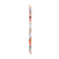 Foulard ultrafin en soie avec imprimé floral et logo - Orange vif