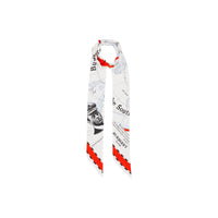 Foulard en soie à imprimé écharpes d'archive et Monogram - Vermillon