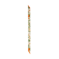 Foulard ultrafin en soie à imprimé floral et monogram - Beige