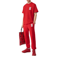 BRIGHT RED Pantalon de survêtement en coton Monogram