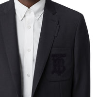 Veste de costume slim en laine et mohair monogram - Marine