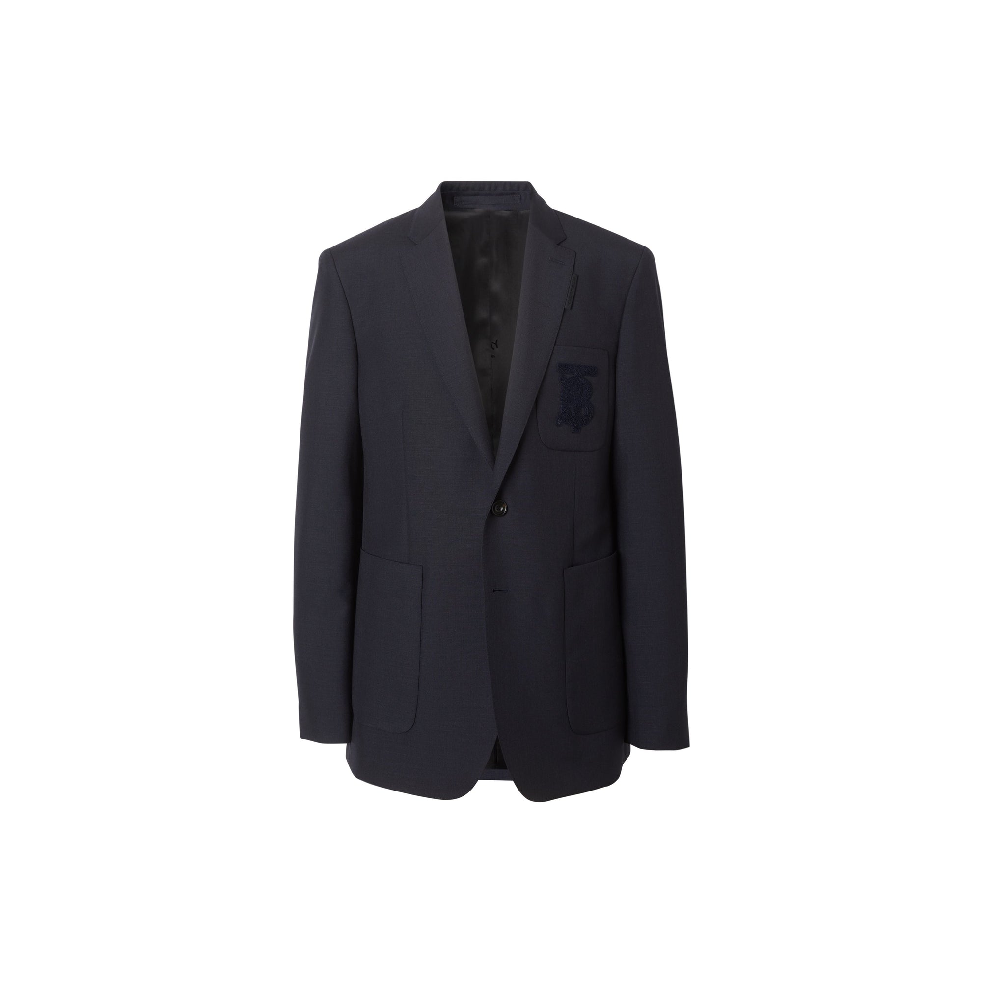 Veste de costume slim en laine et mohair monogram - Marine